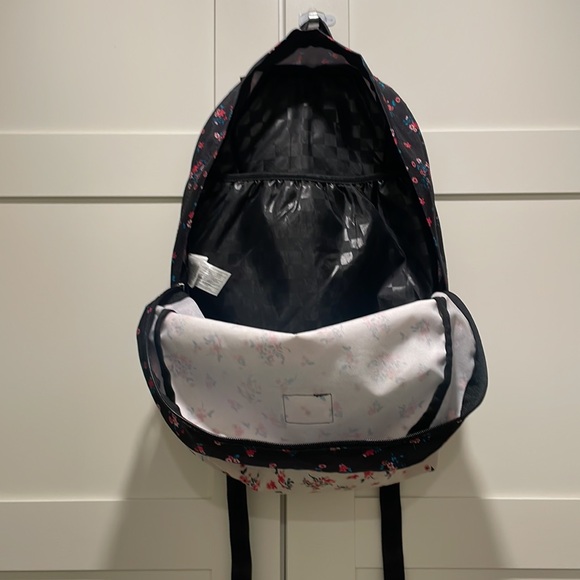 Vans Black and White Floral Print Backpack - Picture 5 of 7